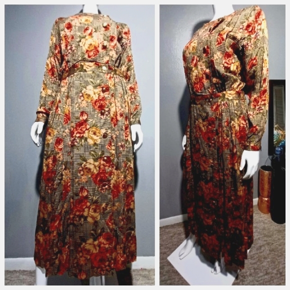 Talbots Dresses & Skirts - $159 NEW TALBOTS VINTAGE LONG SLEEVE FLORAL DRESS SIZE 14